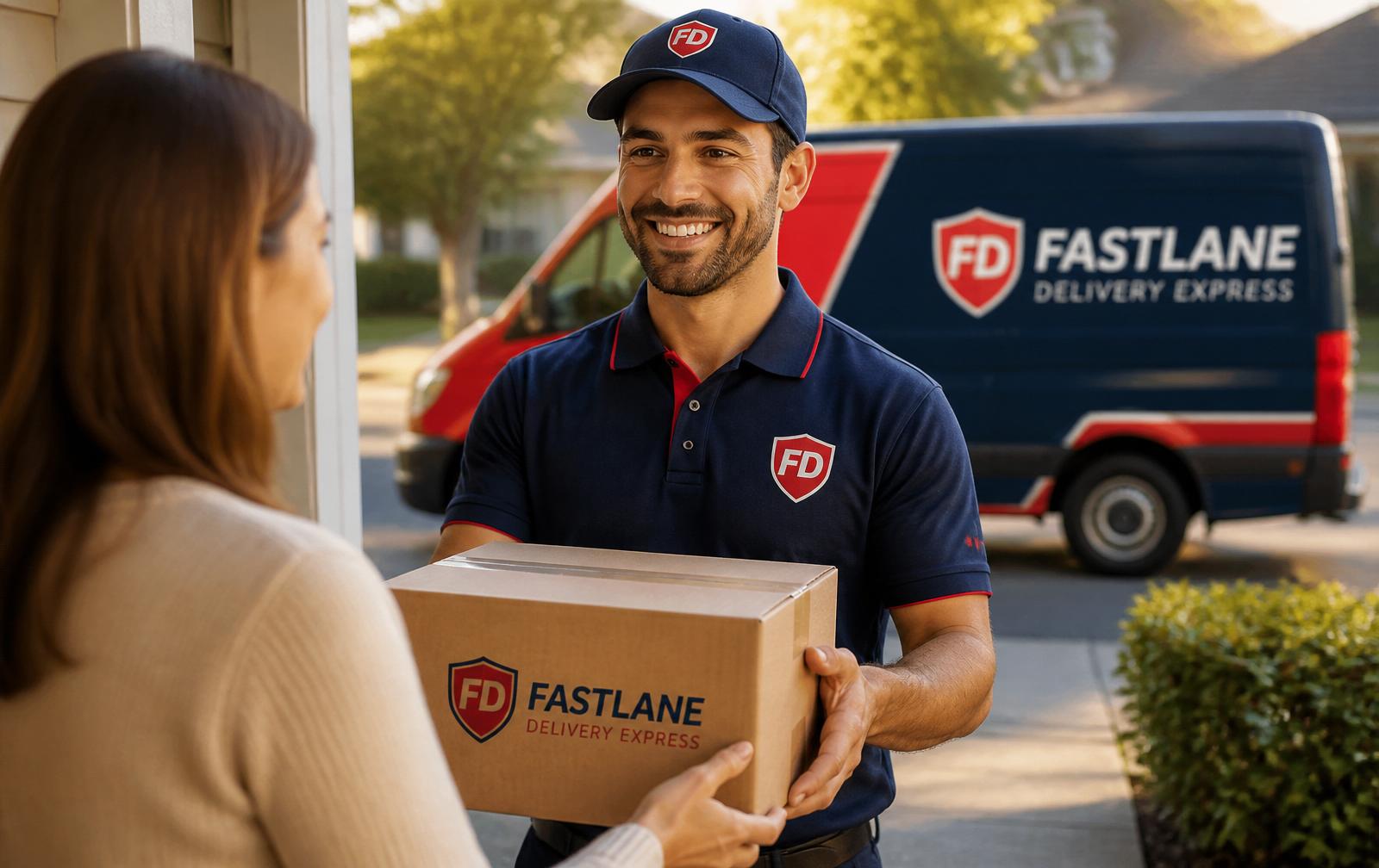 Fastlane courier delivering a package
